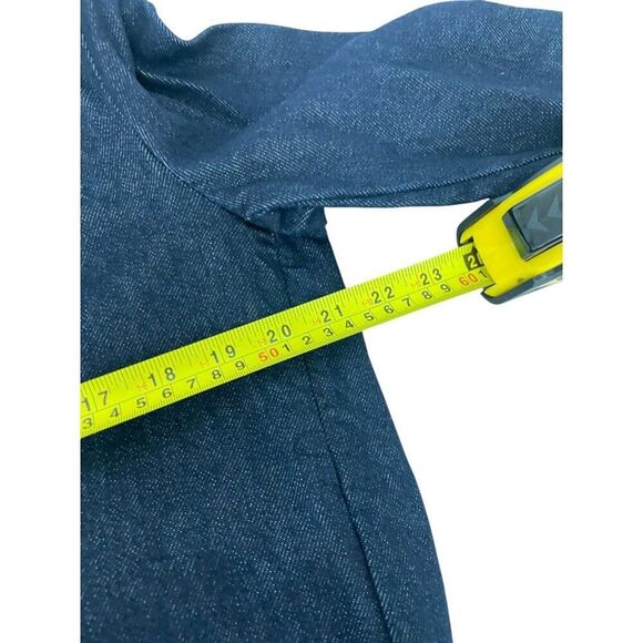 Zara Women Blazer Jacket Denim L Large Dark Blue Lyocell Cotton NWOT - Picture 8 of 10